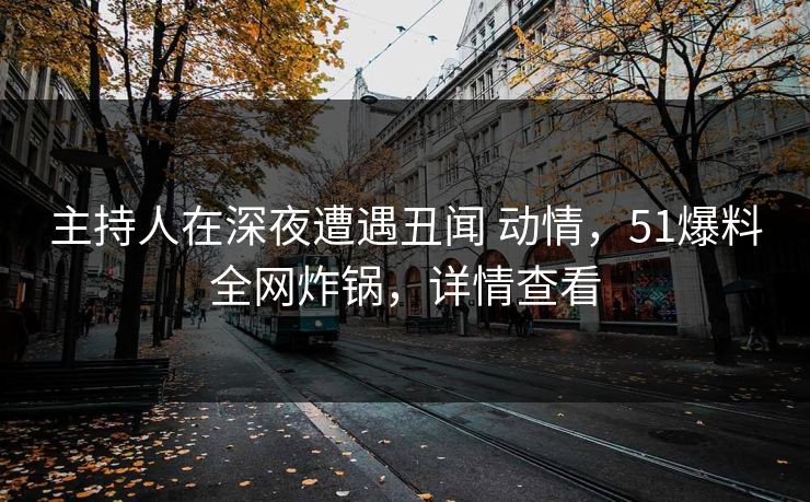 主持人在深夜遭遇丑闻 动情，51爆料全网炸锅，详情查看  第1张