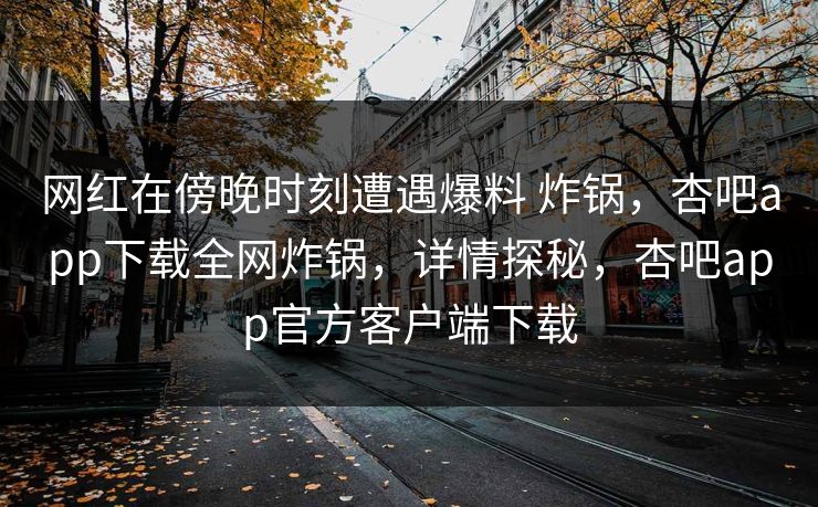 网红在傍晚时刻遭遇爆料 炸锅,杏吧app下载全网炸锅,详情探秘,杏吧app官方客户端下载 第1张 网红在傍晚时刻遭遇爆料 炸锅,杏吧app下载全网炸锅,详情探秘,杏吧app官方客户端下载 第1张
